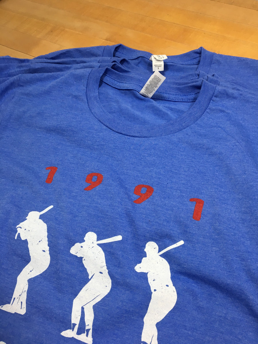 1991 Game 7 Batting Stances - Unisex T-Shirt - Heather Columbia Blue – Pick  & Shovel Wear