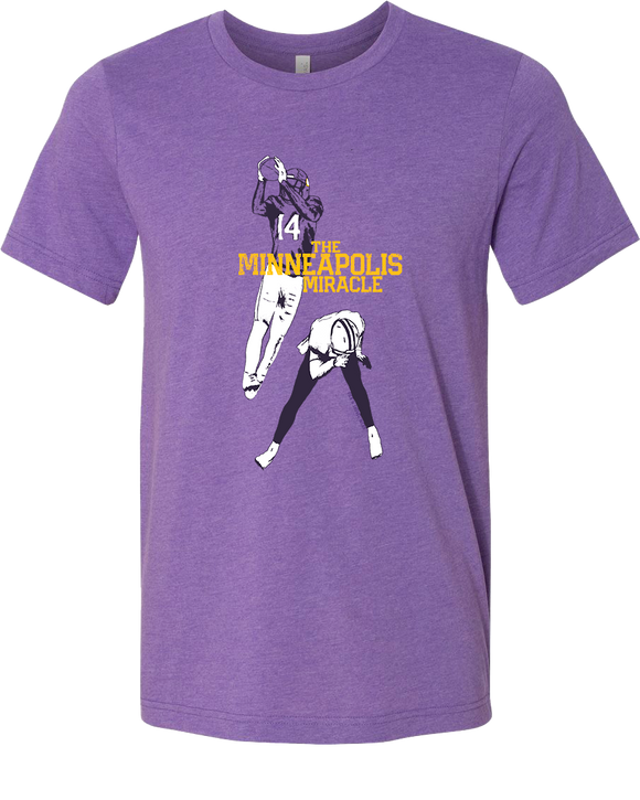 Minneapolis Miracle - Adult Unisex T-Shirt - Heather Purple - Pick & Shovel Wear
