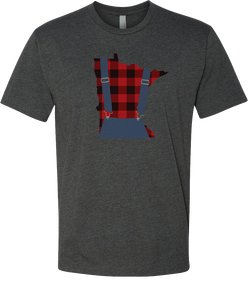 Minnesota Plaid Overalls - Unisex T-Shirt - Charcoal - Pick & Shovel Wear