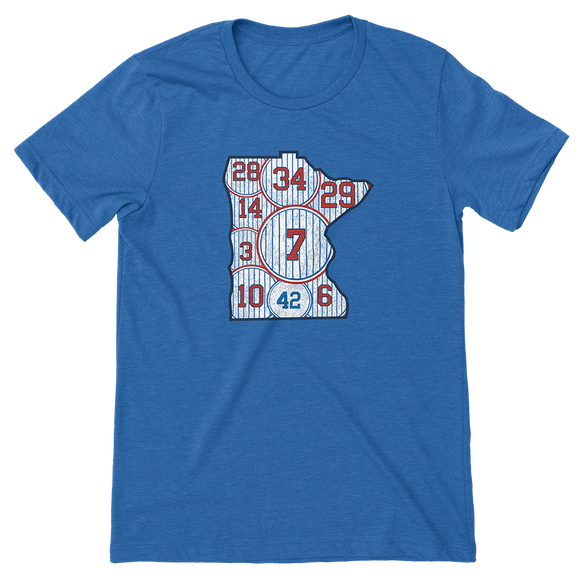 Retired Numbers - Various Colors - Minnesota Baseball - Adult Unisex T-Shirt