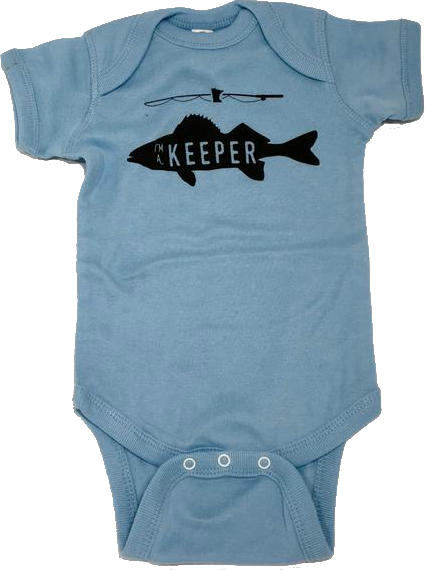 I'm a Keeper - Infant Short Sleeve Onesie - Baby Blue