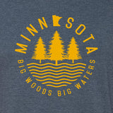 Big Woods Big Waters - Adult Unisex T-Shirt - Navy - Pick & Shovel Wear