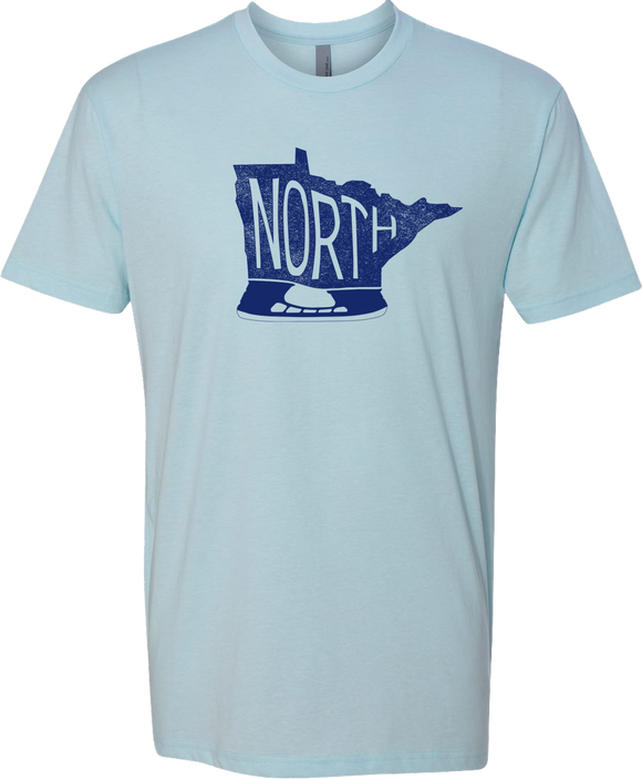 Minnesota - North Hockey Skate - Ice Blue - Unisex T-Shirt - Pick & Shovel Wear