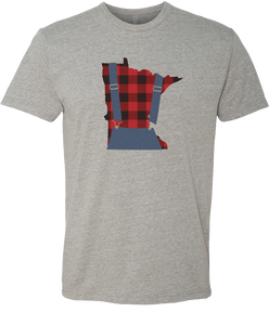 Minnesota Plaid Overalls - Unisex T-Shirt - Dark Heather Gray - Pick & Shovel Wear