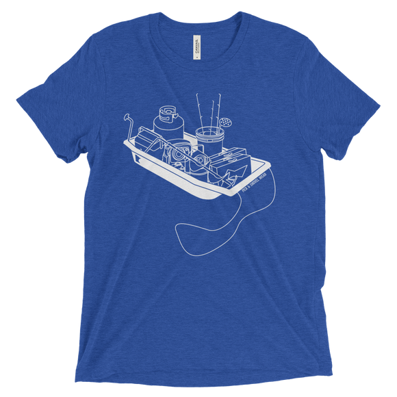 Ice Fishing Sled - Unisex T-Shirt - Heather Royal Blue - Pick & Shovel Wear